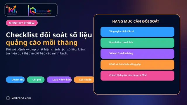 Checklist đối soát số liệu quảng cáo mỗi tháng