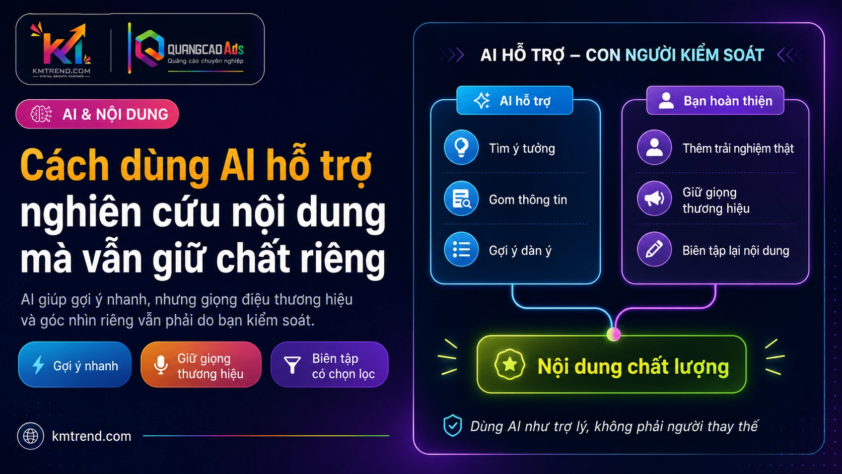 Cách dùng AI hỗ trợ nghiên cứu nội dung mà vẫn giữ chất riêng