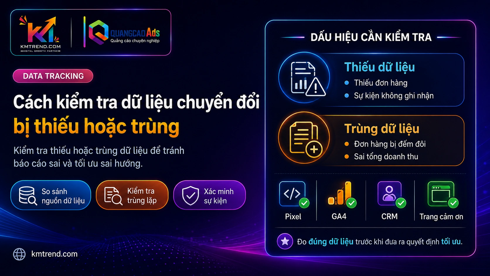 Cách kiểm tra dữ liệu chuyển đổi bị thiếu hoặc trùng